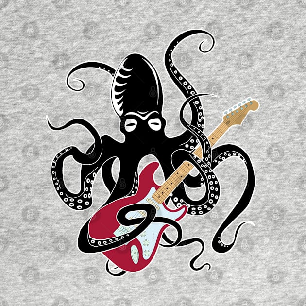 kraken octopus with strat electric guitar by Brash Ideas